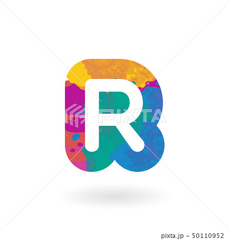 Colorful vector letter with watercolor pattern 50110952