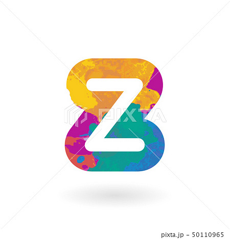 Colorful vector letter with watercolor pattern 50110965