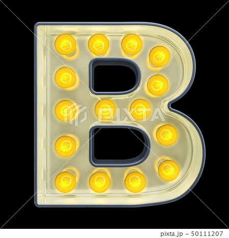 Light Bulb Letter B, Retro Glowing Fontのイラスト素材 [50111207] - PIXTA