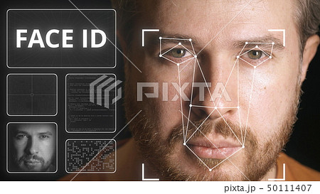 Computer security system scans human face 50111407