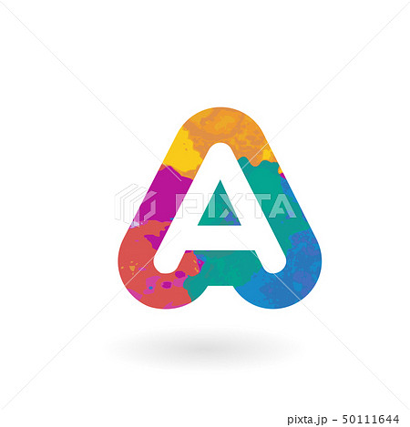 Colorful vector letter with watercolor pattern 50111644