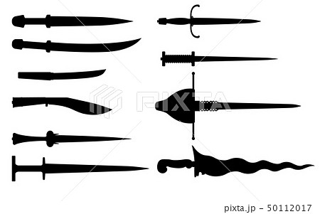 Daggers - a set of silhouettes cold weapons of different eras 50112017