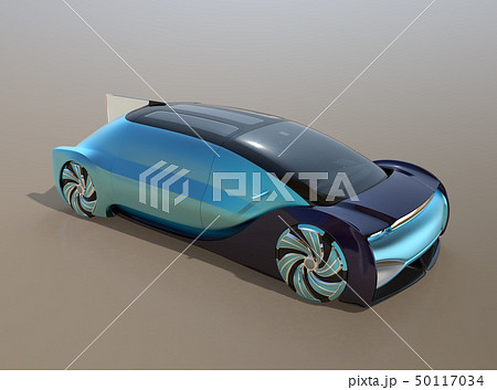 メタリックブルーの自動運転電気自動車高級サルーンのイメージ メタリックブルーの自動運転電気自動車高級サルーンのイメージ 50117034
