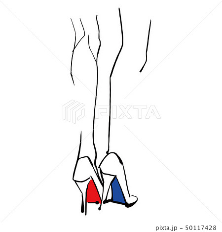 女性の脚とハイヒールのイラスト素材