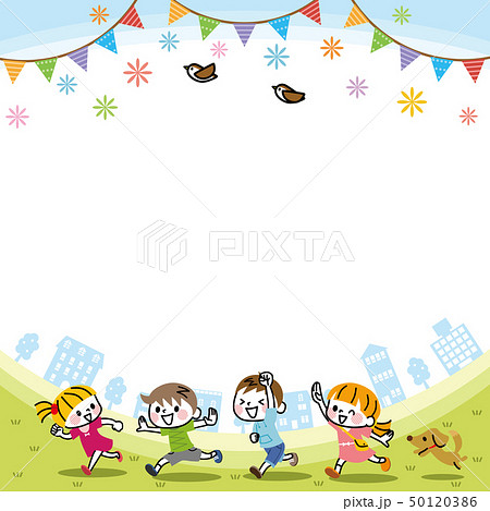 子供たちのフレームのイラスト素材