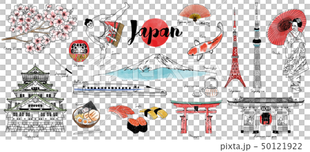 日本水彩イラストセット 日本水彩イラストセット 50121922