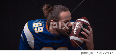 Close up portrait of American Football Player Close up portrait of American Football Player 50122437