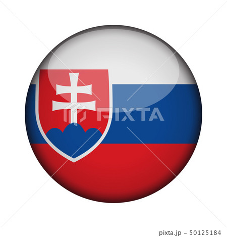 Flag in glossy round button of icon. 50125184