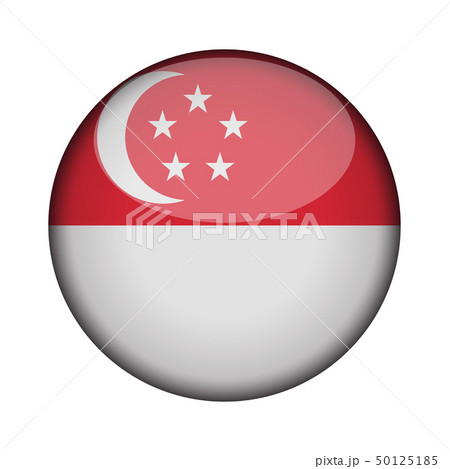 Flag in glossy round button of icon. 50125185