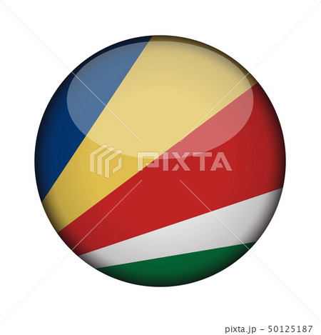 Flag in glossy round button of icon. 50125187