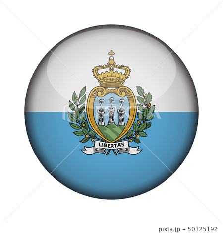 Flag in glossy round button of icon. 50125192