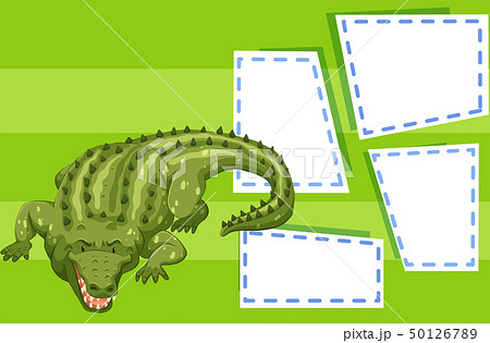 Crocodile on note template 50126789