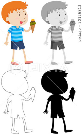 Boy eating ice cream Boy eating ice cream 50126813