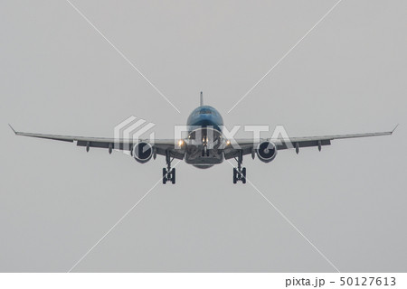 Passenger airplane landing at the airport 50127613