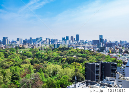 東京 新国立競技場と都心部の町並み 東京 新国立競技場と都心部の町並み 50131052