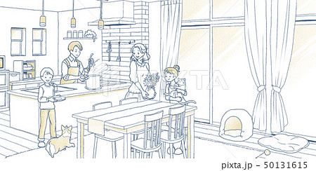 イラスト／家族団らん 50131615