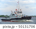 A tug boat is running in the river in Bangkok 50131706