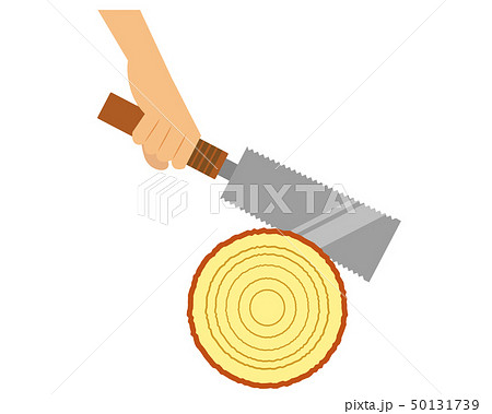鋸 のこぎり 切る 手のイラスト素材