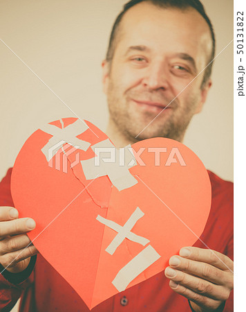 Smiling man with healed heart. Smiling man with healed heart. 50131822