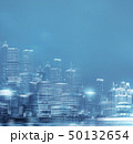 Abstract motion blur of city skyline in blue tone  50132654