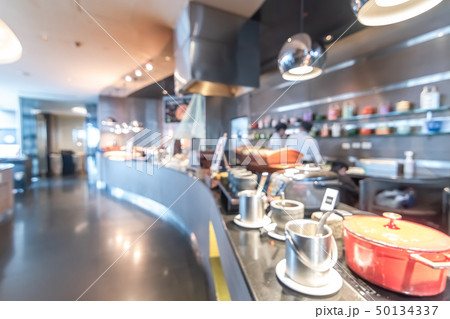 Buffet hotel restaurant interior blur background 50134337