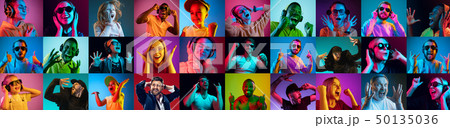 The collage of surprised people 50135036