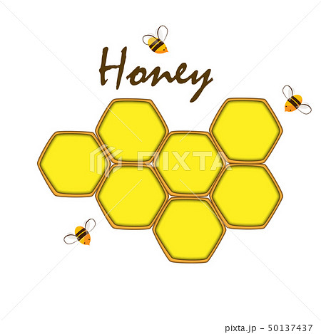 Honey Comb Label Template Design Vector のイラスト素材