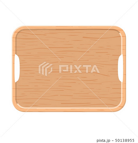 Wooden tray on white background. Top view. 50138955