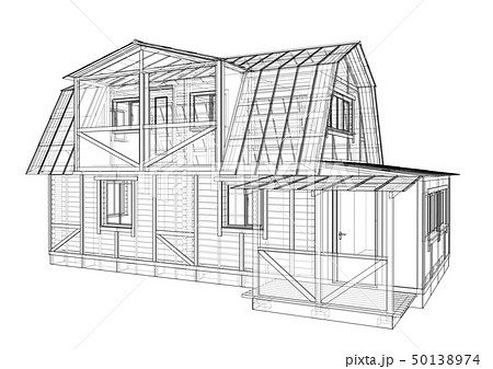 House sketch. Vector rendering of 3d 50138974