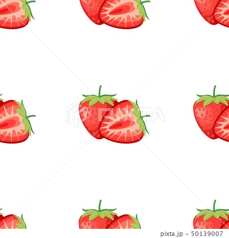 Berries strawberry with leaves seamless pattern 50139007