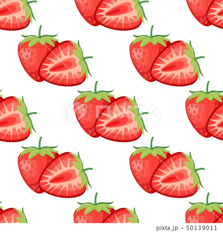 Berries strawberry with leaves seamless pattern 50139011