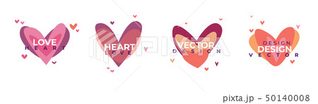 Creative red hearts icon set. Valentines day sign symbol template. Flat design. Love greeting card Creative red hearts icon set. Valentines day sign symbol template. Flat design. Love greeting card 50140008