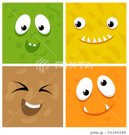 Set of cartoon monster faces Set of cartoon monster faces 50144399