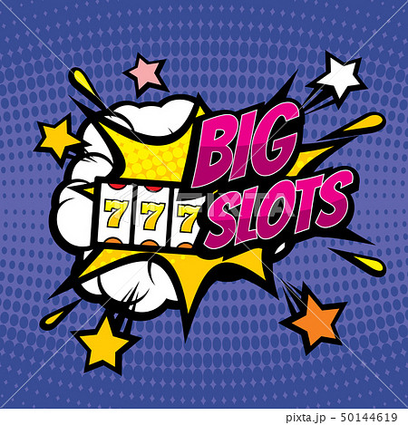 BIG SLOTS retro casino gambling vector background in pop art comic style 50144619