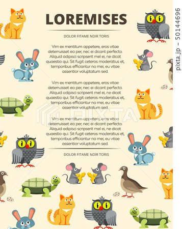 Children info banner with cute cartoon animals 50144696