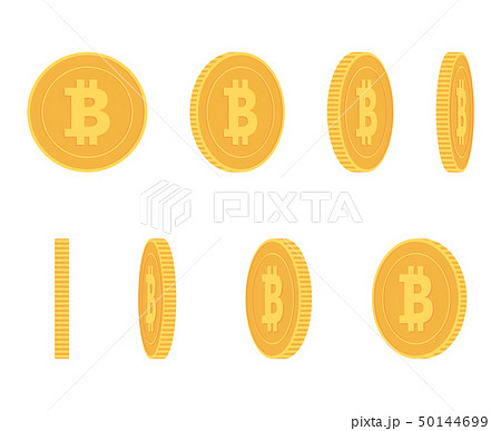 Bitcoin gold coin at different angles for animation vector set Bitcoin gold coin at different angles for animation vector set 50144699