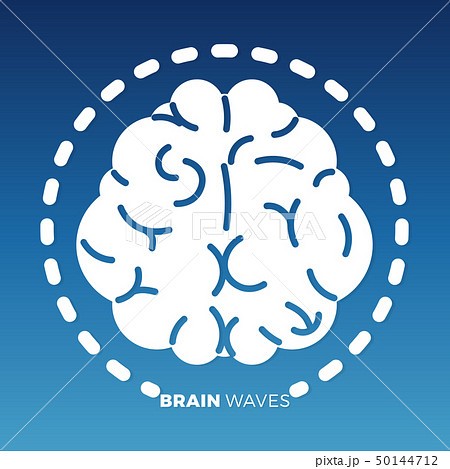 White Brain Icon Design On Colorful Backdropのイラスト素材