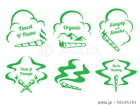 hemp sticks with smoke illustration 50145191