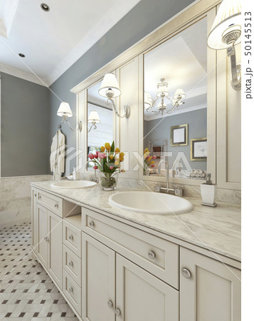 Bright art deco style bathroom 50145513