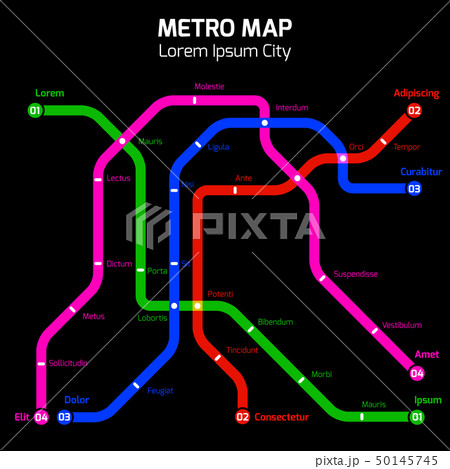 Colors metro or subway city map concept 50145745