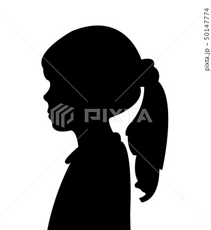 A Girl Head Silhouette Vectorのイラスト素材