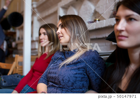 Abstract people lecture in seminar room, education or training concept 50147971