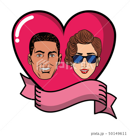 couple face in a heart 50149611