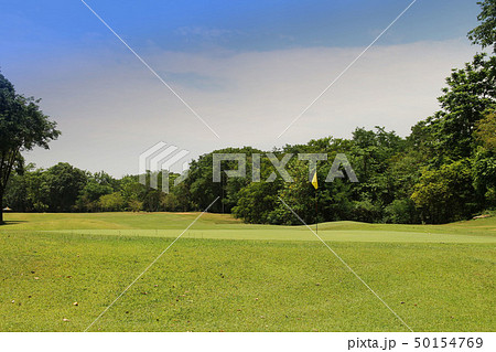 The evening golf course has sunlight in Thailand The evening golf course has sunlight in Thailand 50154769