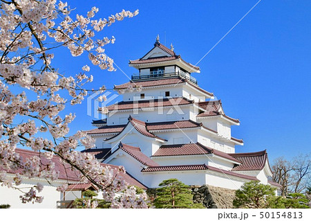 春の鶴ヶ城（福島県・会津若松市） 50154813