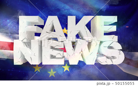 3D illustration of fake news concept with background flag of Cape Verde. 50155055