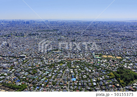 郊外の高級住宅地／田園調布、航空写真 50155375