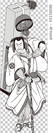 Ukiyoe Kabuki actor part 39 black and white Ukiyoe Kabuki actor part 39 black and white 50158086