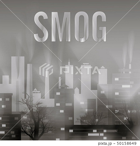 Smog Polluted Urban Landscape Factory Smokingのイラスト素材