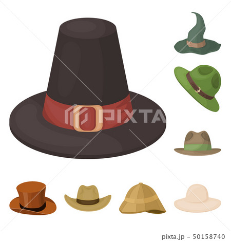 Isolated object of hat and cap symbol. Collection of hat and model vector icon for stock. Isolated object of hat and cap symbol. Collection of hat and model vector icon for stock. 50158740